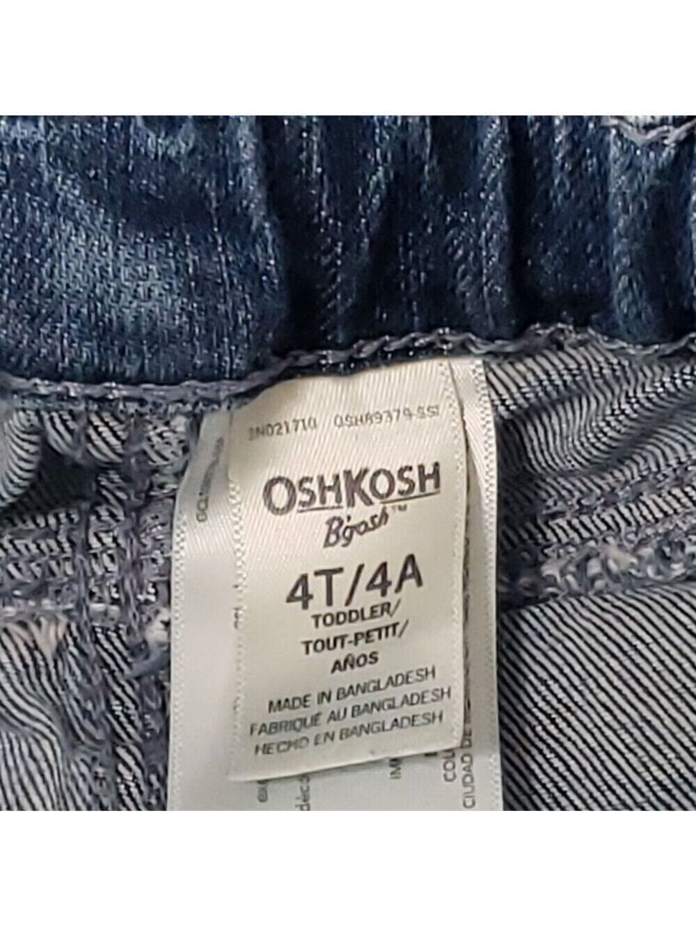 OshKosh Girl's Medium Wash Denim Shorts with Embroidered Flowers 4T - Picture 3 of 4